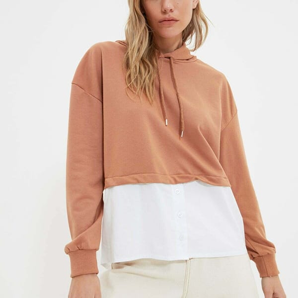 Color Blocked Hooded Sweatshirt