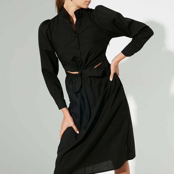 Cut Out Tie Detail Dress