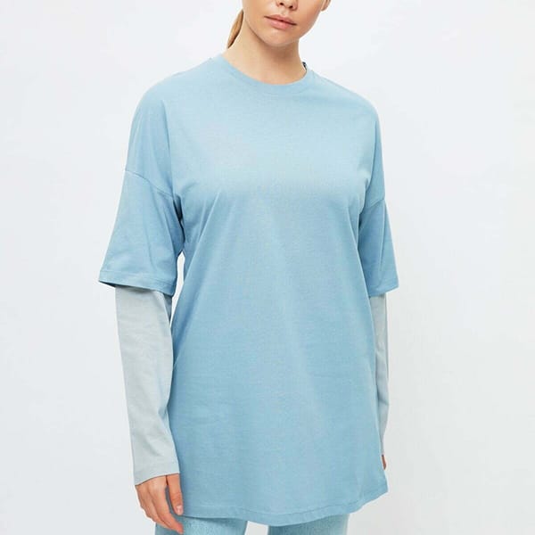 Crew Neck Double Sleeve Detail Tunic
