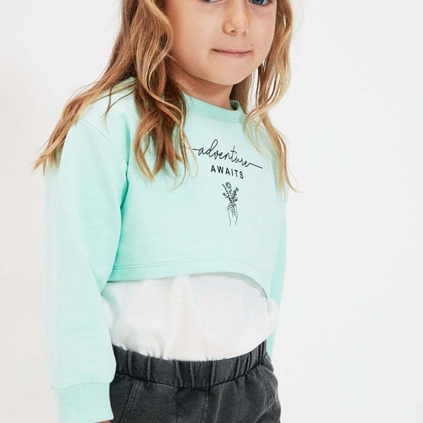 Girl's Knitted Slim Sweatshirt