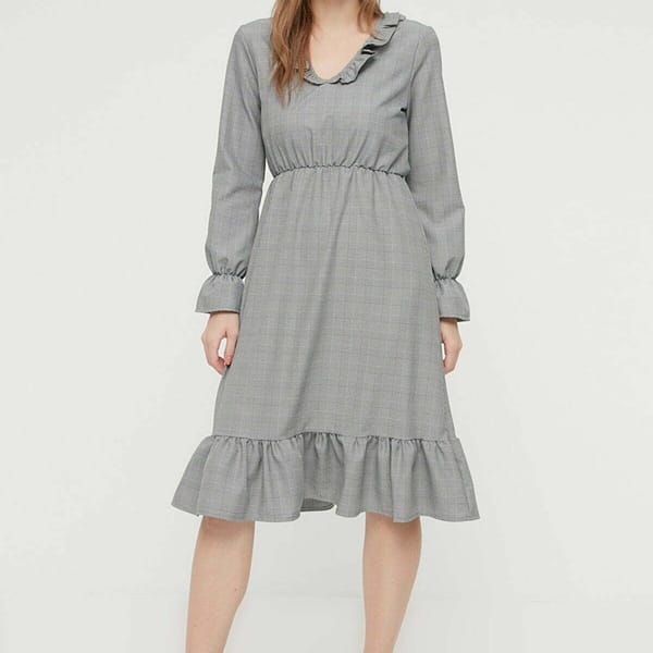 Knitted Ruffle Neck Dress
