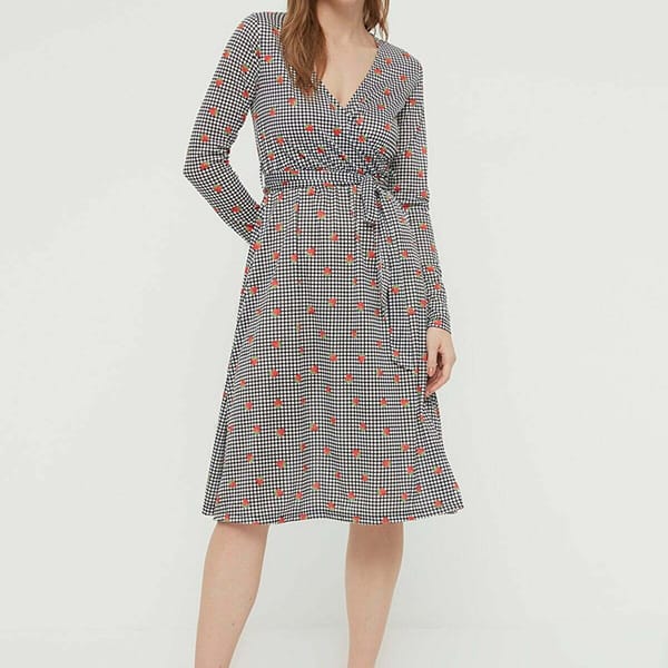 Printed Tie Detail Dress