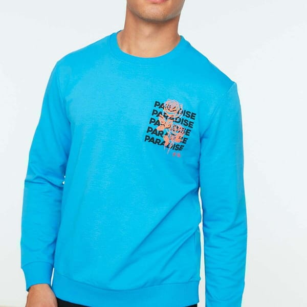 Regular Fit Long Sleeve Crew Neck Printed Sweatshirt