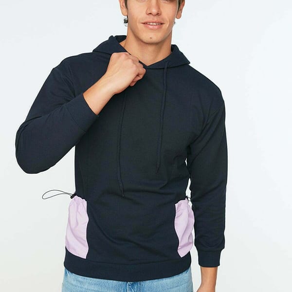 Men Regular Fit Long Sleeve Hooded Paneled Sweatshirt