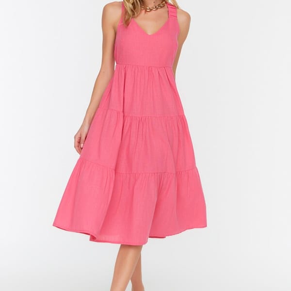 Pleated Shift Dress