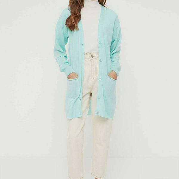 V-Neck Pocket Detail Cardigan