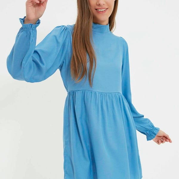 High Neck Pleat Detail Tunic