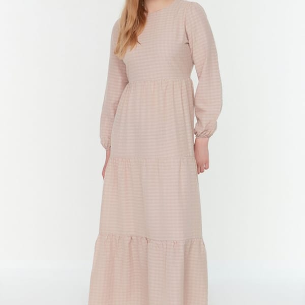 Balloon Sleeve Tiered Dress