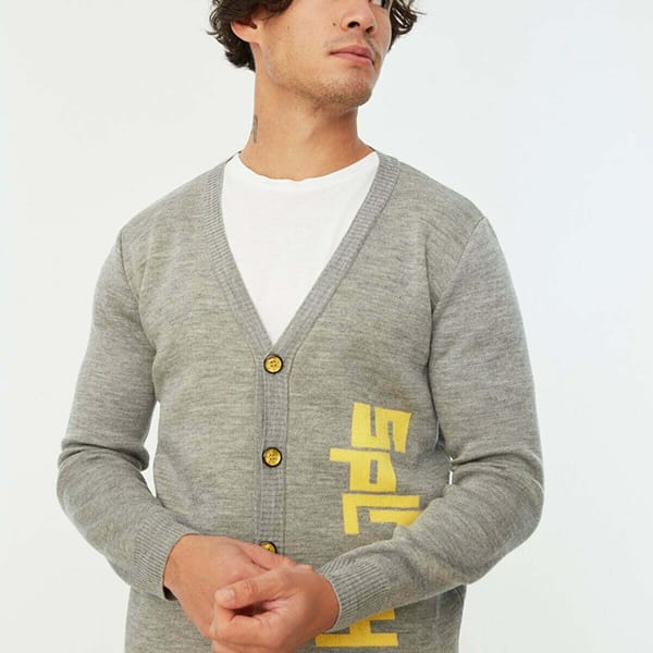 Slogan Knitted V-Neck Cardigan