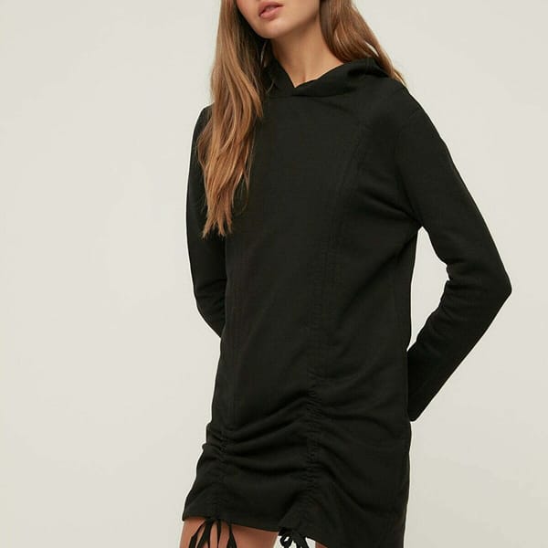 Ruched Detail Hooded Dress