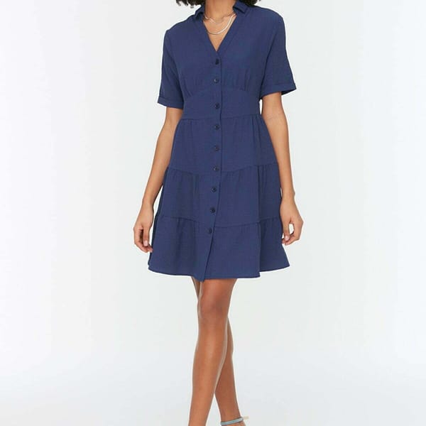 Solid Mini Tiered Dress