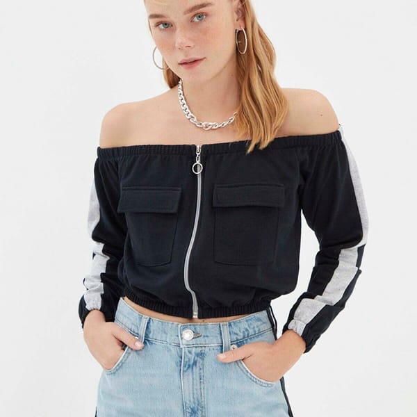 Bardot Zip Detail Sweatshirt
