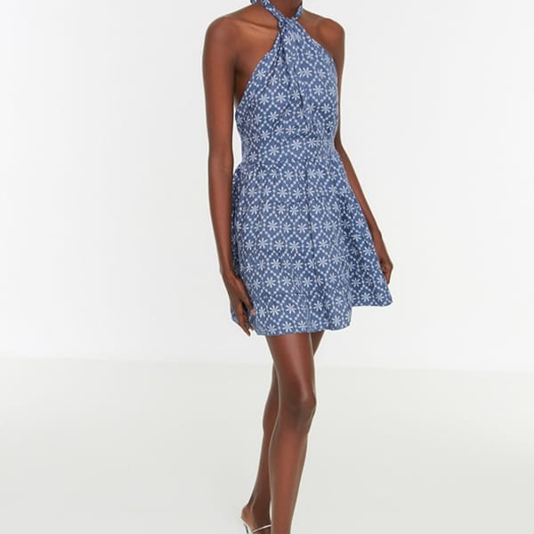 Halter Neck Printed Dress