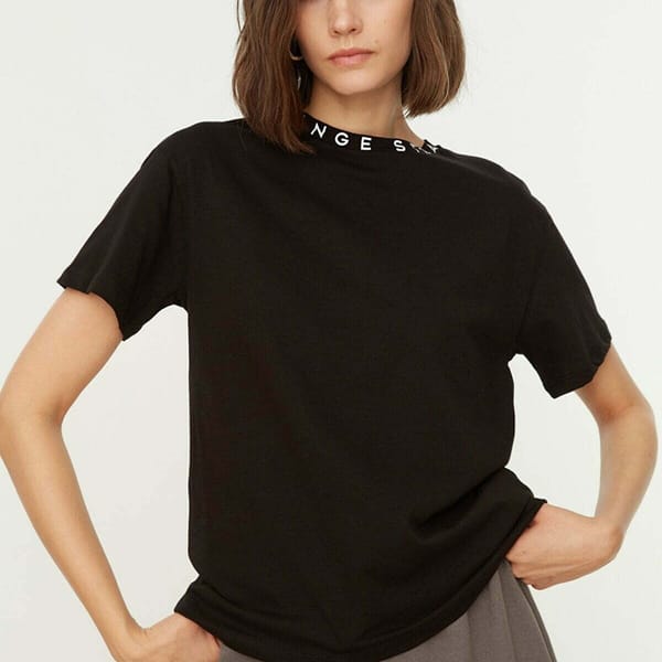 Crew Neck Slogan T-Shirt
