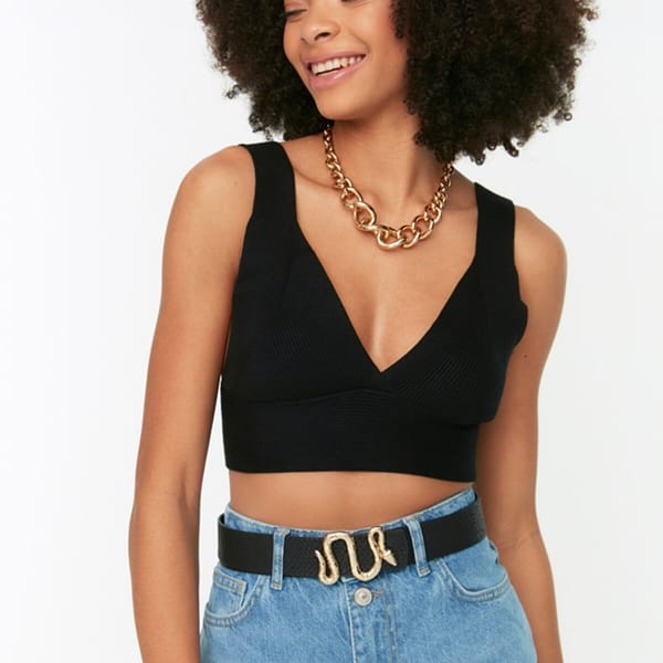Snake Buckle Detail Belt