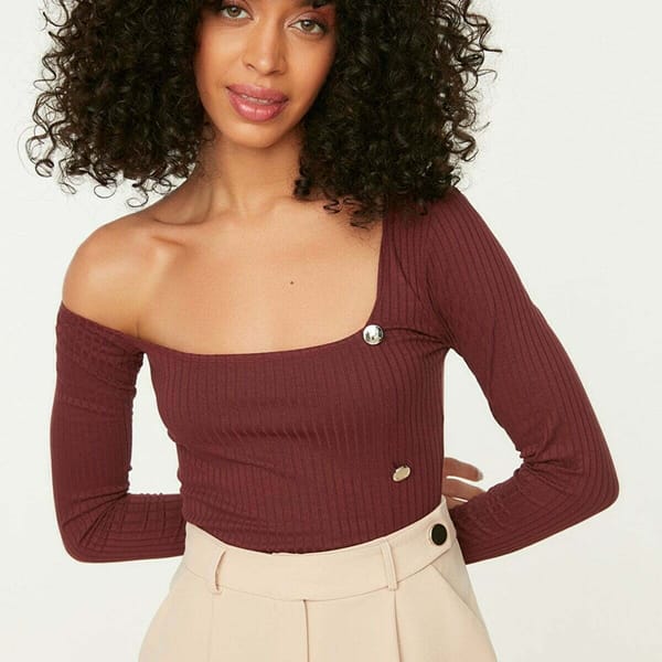 Button Detail Knitted Body