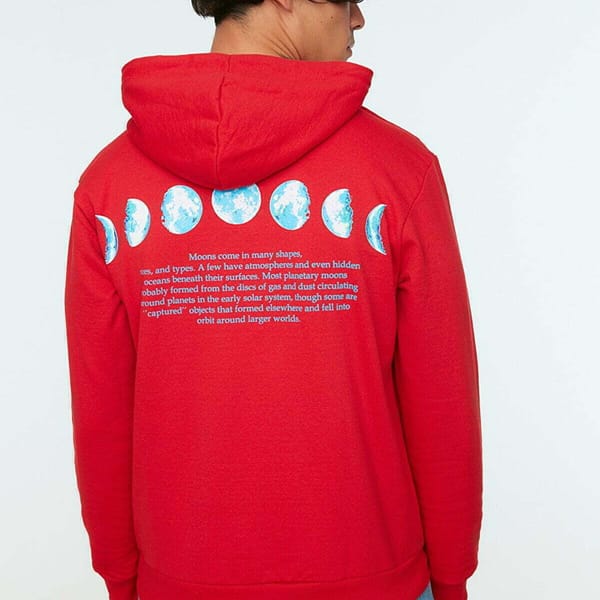 Regular Fit Long Sleeve Printed Hoodie