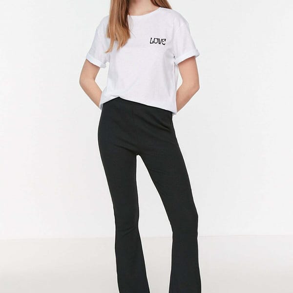Black Boot-Cut Wide Leg Women’s Trouser