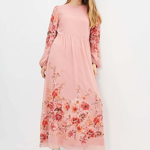 Floral Print Crew Neck Dress