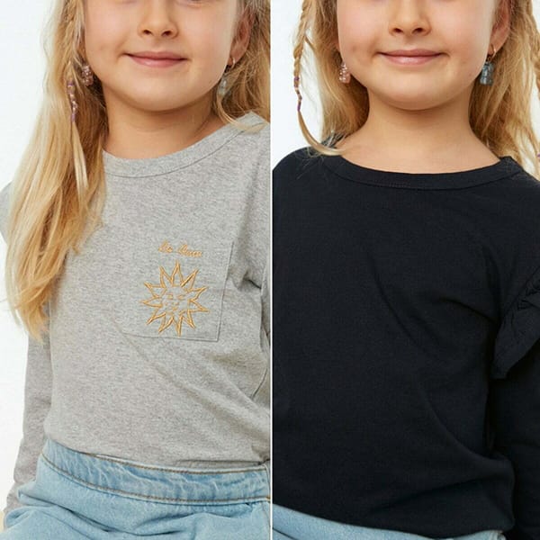 Kids 2 Pack Frill Detail T-Shirt