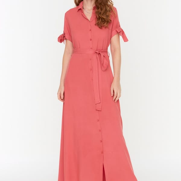 Tie Detail Button Down Dress