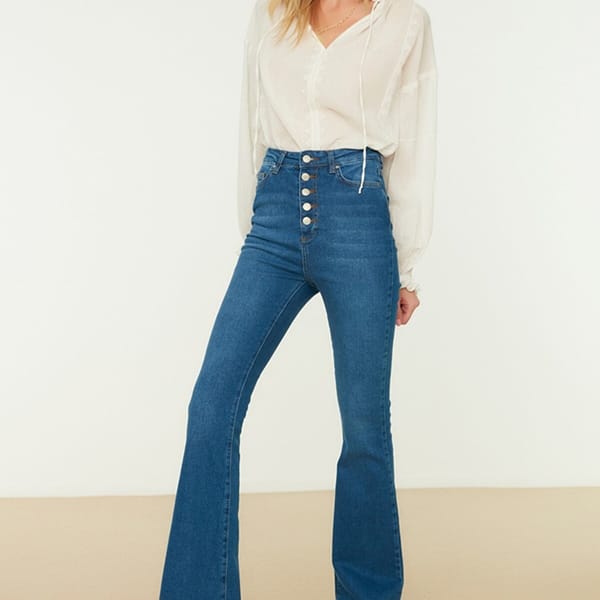 High Waist Skinny Flared Women's Jeans