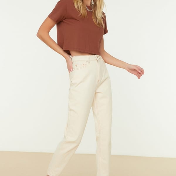 Off-White High Waist Mom Women's Jeans