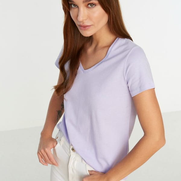 Lavender V-Neck Women's T-Shirt