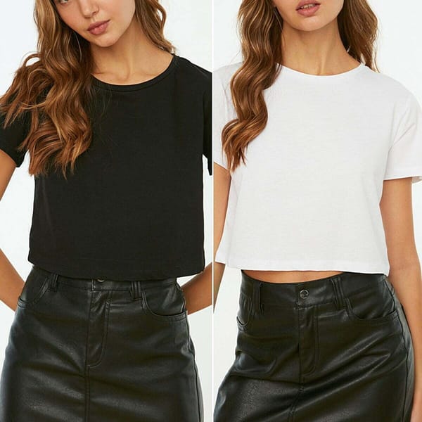 2 Pack Crew Neck Knitted T-Shirt