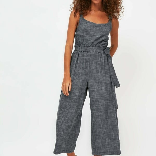 Wide Strap Cropped Jumpsuit