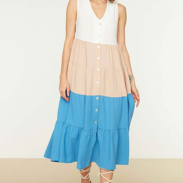 Colorblock Knitted Dress