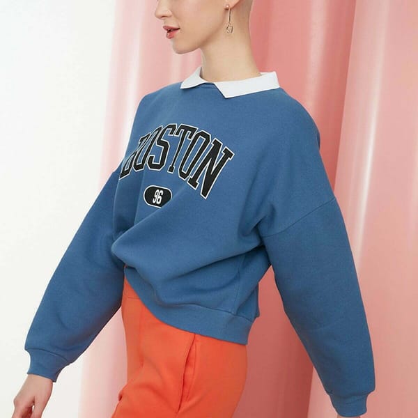 Blue Front Print Graphic Women's Sweatshirt