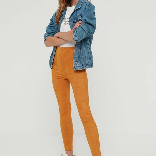 Mustard High Waist Women's Leggings