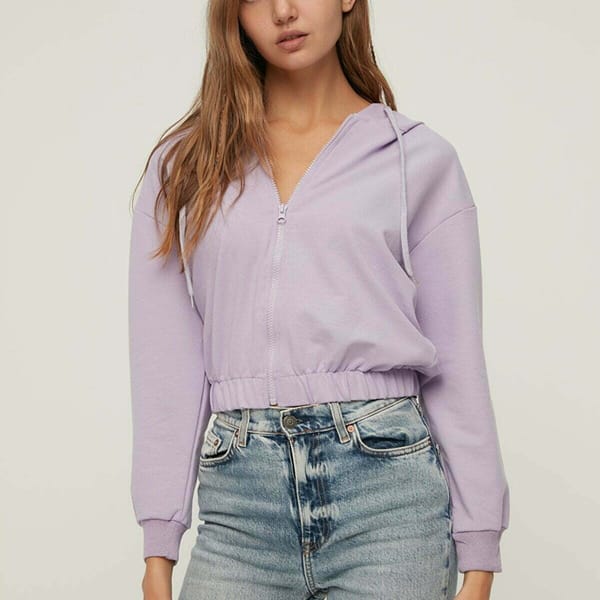 Crop Printed Hoodie