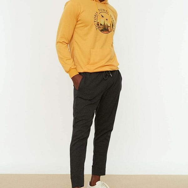 Elastic Waist Printed Sweatpants