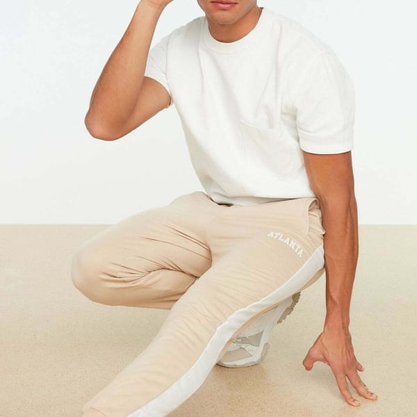 Beige Regular Fit Men's Sweatpants