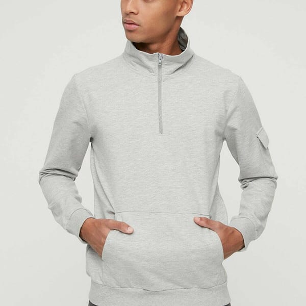 Zip Detail Sleeve Pocket Sweatshirt