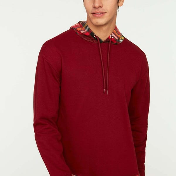 Red With Patern Essential Men's Hoodie