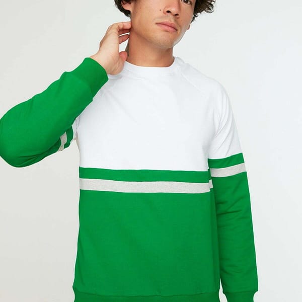 Two Tone Color Block Men's Sweatshirt