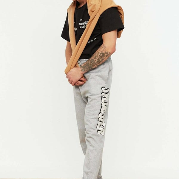 Grey Essential Printed Men's Sweatpants