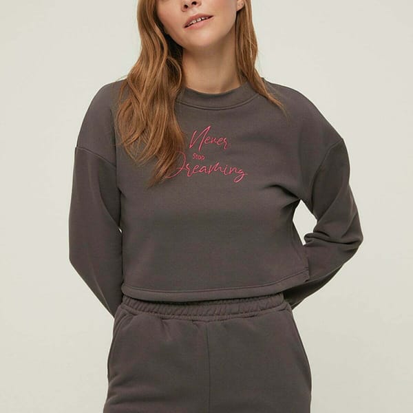 Printed Crop Sweatshirt