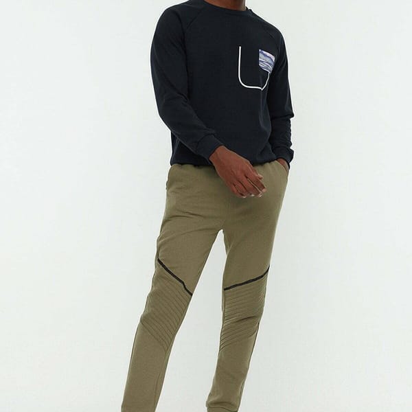 Stitch Detail Cuffed Sweatpants