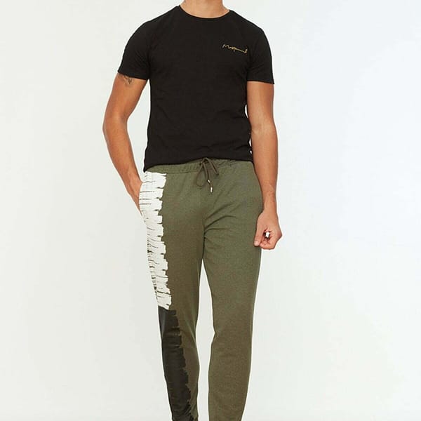 Side Print Cuffed Sweatpants