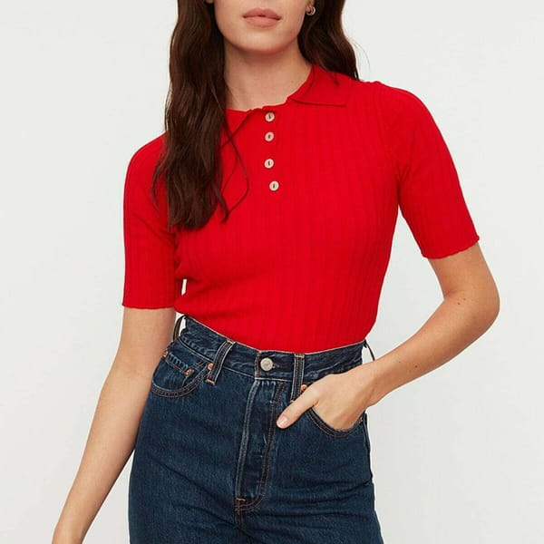 Polo Neck Knitted Sweater