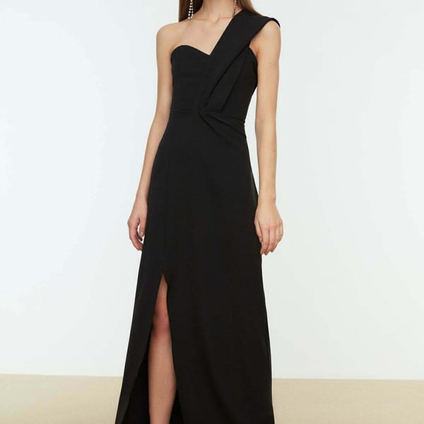 One Shoulder Side Split Dress