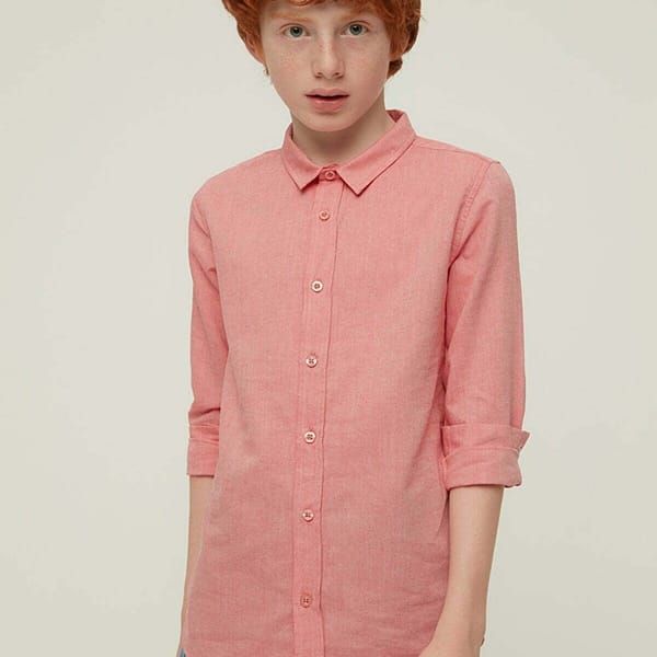 Pink Kids Essential Long Sleeve Boys' Shirt
