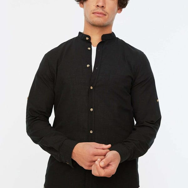 Basic Judge Collar Slim Fit Shirt