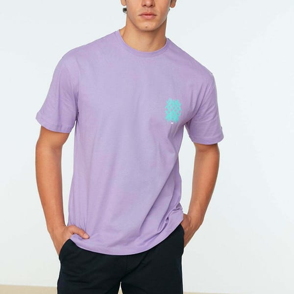 4V4 Purple Back Print Essential Crew Neck Men's T-Shirt