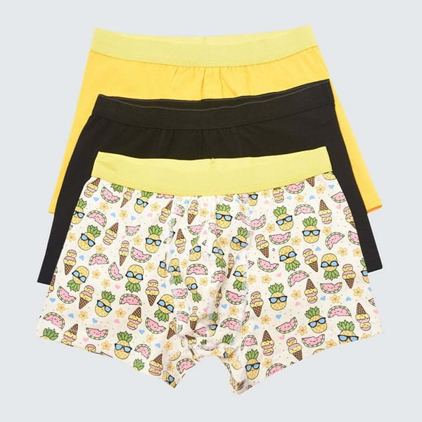 3 Pack Assorted Light Multicolored Mens Boxers