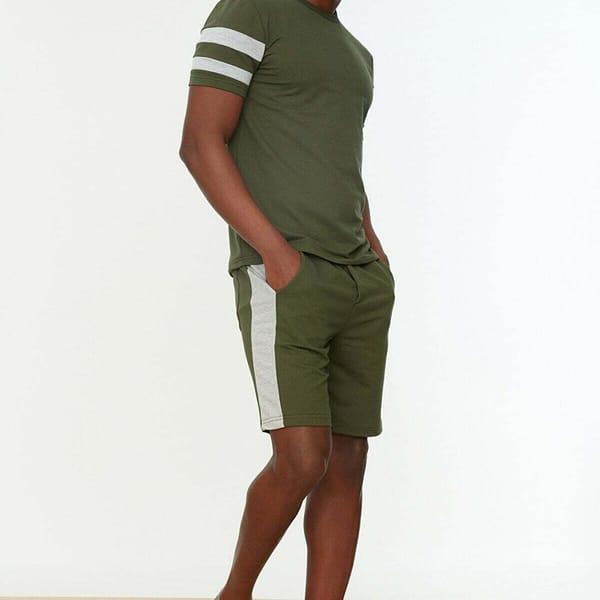 Stripe Detail T-Shirt + Shorts Set